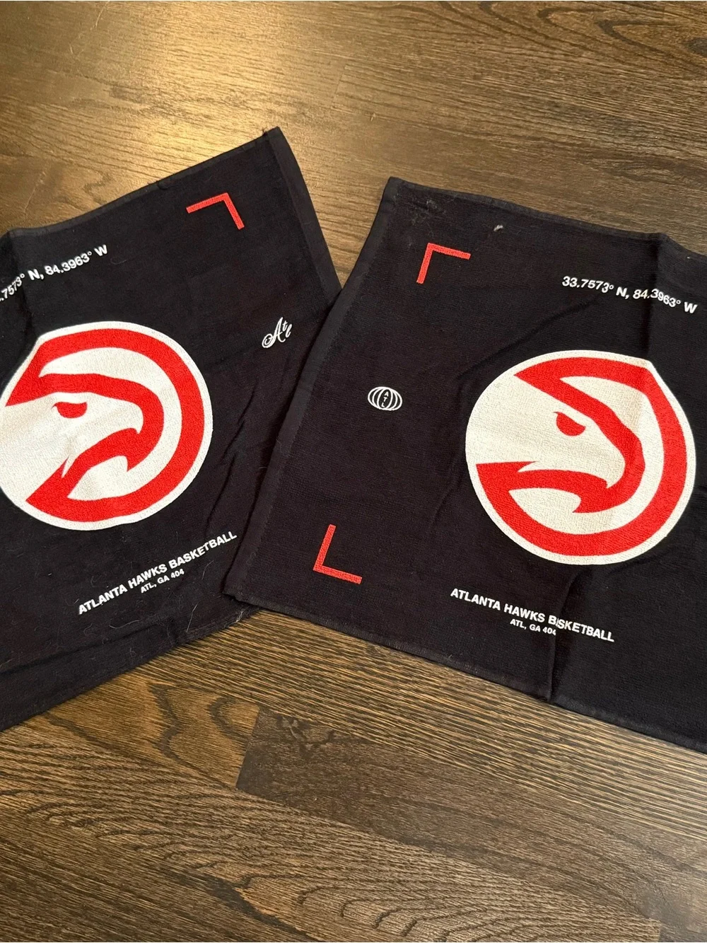 NBA Brand New Atlanta Hawks Black and Red Hand Towels